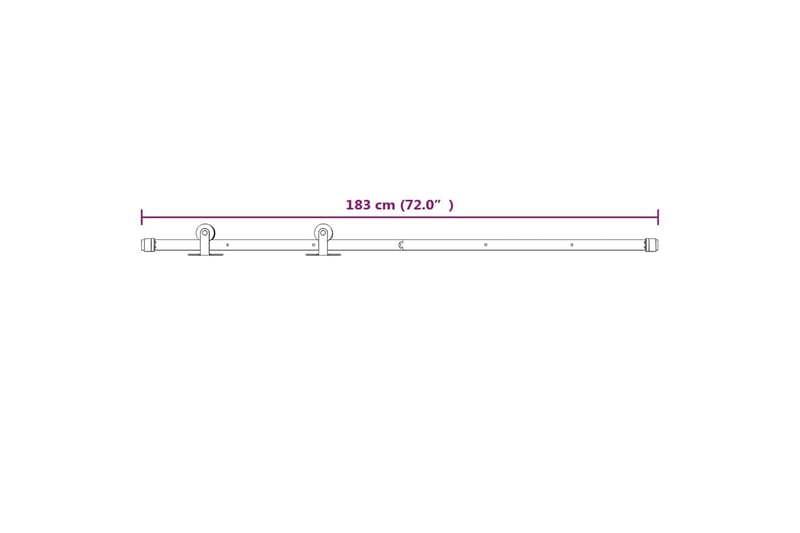 Skjutdörrsbeslag 183 cm stål vit - Vit - Hus & renovering - Bygg - Dörrar & Portar - Skjutdörrar