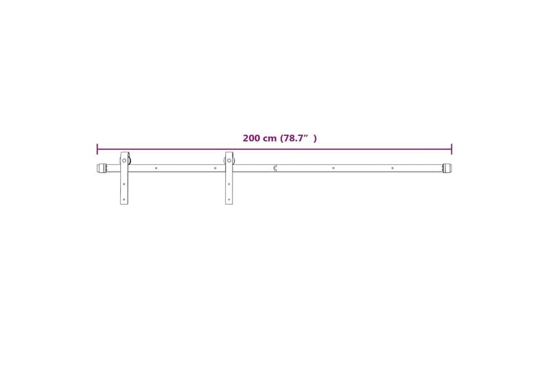 Skjutdörrsbeslag 200 cm stål vit - Vit - Hus & renovering - Bygg - Dörrar & Portar - Skjutdörrar