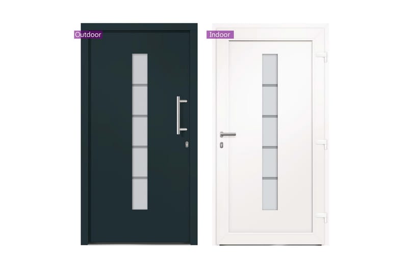Ytterdörr aluminium och PVC antracit 100x210 cm - Grå - Enkelytterdörr