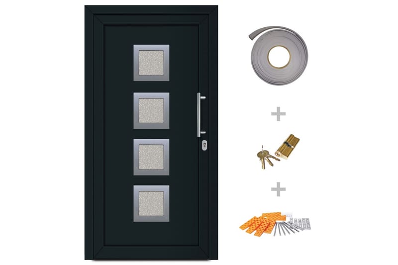Ytterdörr antracit 108x208 cm - Antracit - Hus & renovering - Bygg - Dörrar & Portar - Ytterdörrar - Enkelytterdörr