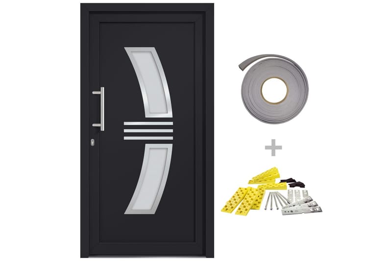 Ytterdörr antracit 98x208 cm - Antracit - Hus & renovering - Bygg - Dörrar & Portar - Ytterdörrar - Enkelytterdörr