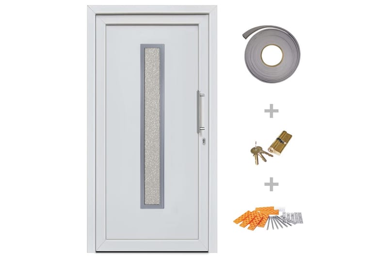 Ytterdörr vit 88x200 cm - Vit - Hus & renovering - Bygg - Dörrar & Portar - Ytterdörrar - Enkelytterdörr