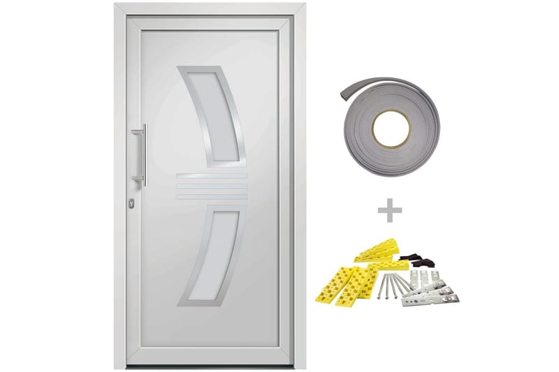 Ytterdörr vit 88x200 cm - Vit - Hus & renovering - Bygg - Dörrar & Portar - Ytterdörrar - Enkelytterdörr