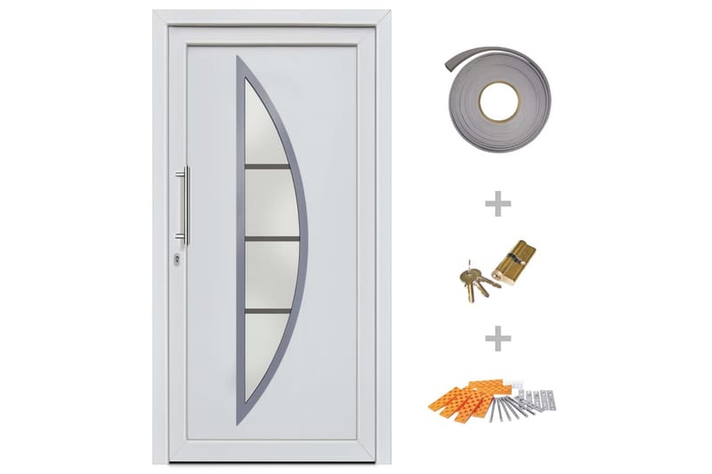 Ytterdörr vit 98x200 cm - Vit - Hus & renovering - Bygg - Dörrar & Portar - Ytterdörrar - Enkelytterdörr