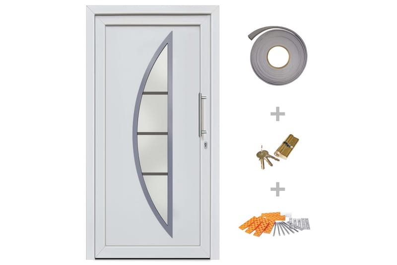Ytterdörr vit 98x208 cm - Vit - Hus & renovering - Bygg - Dörrar & Portar - Ytterdörrar - Enkelytterdörr
