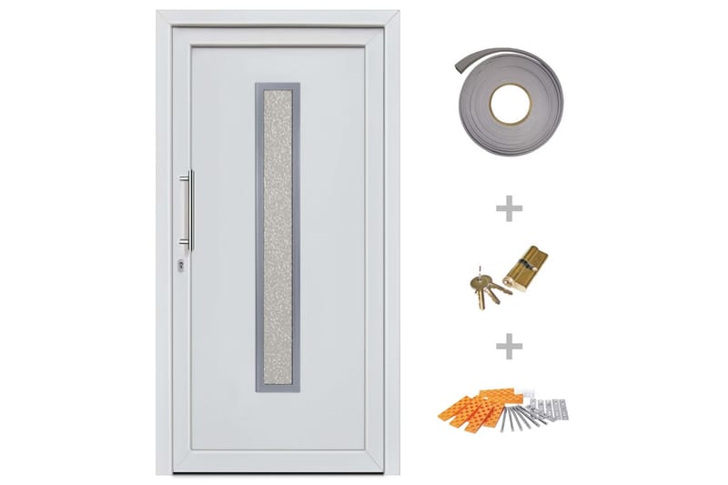 Ytterdörr vit 98x208 cm - Vit - Hus & renovering - Bygg - Dörrar & Portar - Ytterdörrar - Enkelytterdörr