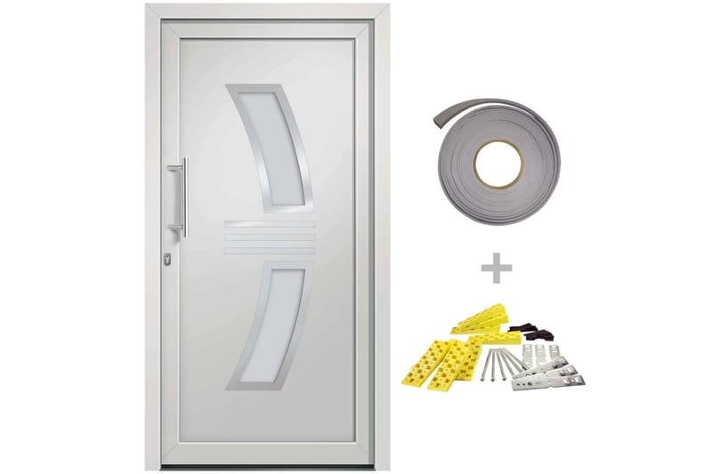 Ytterdörr vit 98x208 cm - Vit - Hus & renovering - Bygg - Dörrar & Portar - Ytterdörrar - Enkelytterdörr