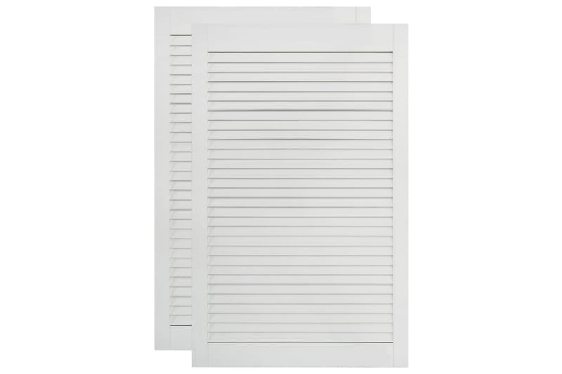 Jalusidörrar 2 st massiv furu vit 99,3x59,4 cm - Vit - Hus & renovering - Bygg - Fönster - Fönstertillbehör - Fönsterluckor