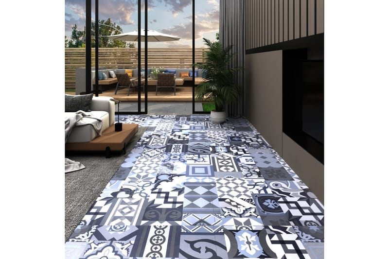 Självhäftande golvplankor 20 st PVC 1,86 m² färgat mönster - Flerfärgad - Laminatgolv - Laminatgolv kök