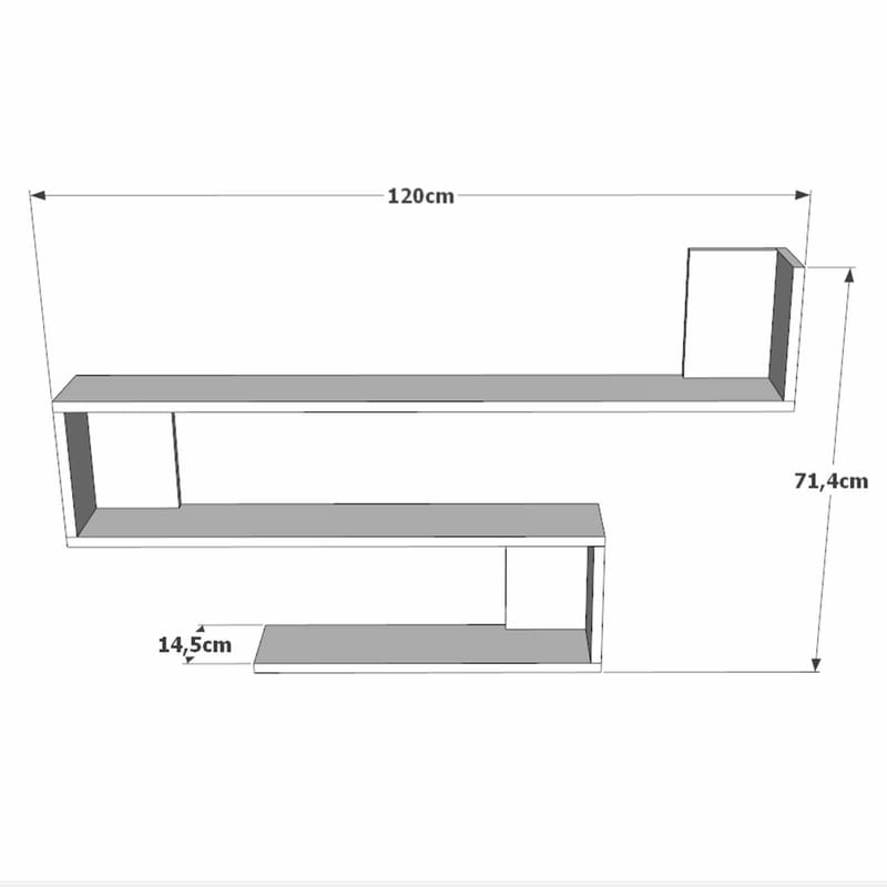 Berriaren Vägghylla 120x71,4x14,5 cm - Vit - Hus & renovering - Bygg - Golv, vägg & tak - Golv & väggbeklädnad - Väggskivor