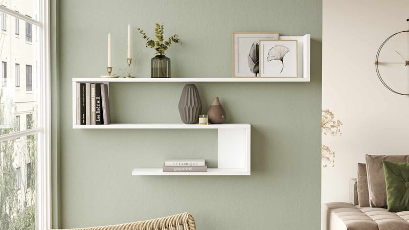 Berriaren Vägghylla 120x71,4x14,5 cm - Vit - Hus & renovering - Bygg - Golv, vägg & tak - Golv & väggbeklädnad - Väggskivor