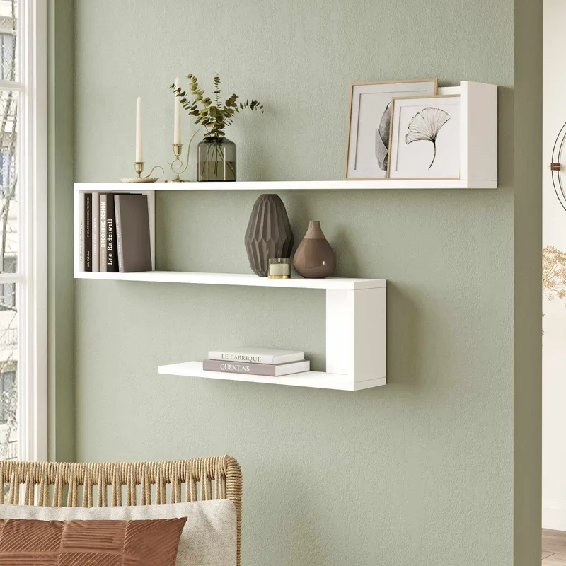 Berriaren Vägghylla 120x71,4x14,5 cm - Vit - Hus & renovering - Bygg - Golv, vägg & tak - Golv & väggbeklädnad - Väggskivor