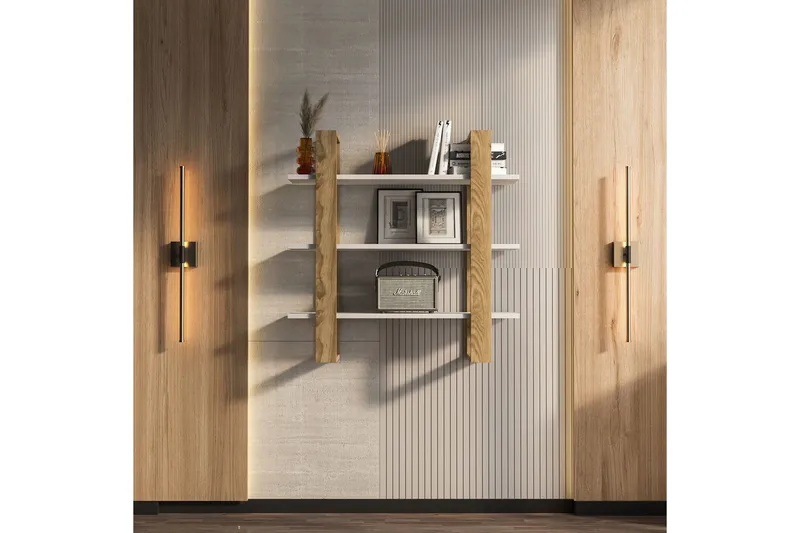 Draven Väggskiva 90x90 cm - Ek/Vit - Hus & renovering - Bygg - Golv, vägg & tak - Golv & väggbeklädnad - Väggskivor