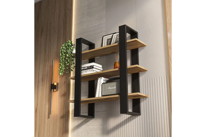 Draven Väggskiva 90x90 cm - Svart/Ek - Hus & renovering - Bygg - Golv, vägg & tak - Golv & väggbeklädnad - Väggskivor