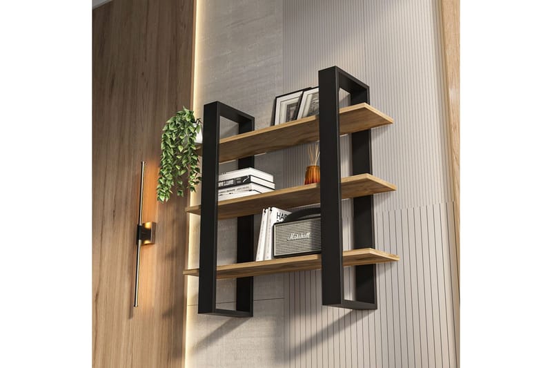 Draven Väggskiva 90x90 cm - Svart/Ek - Hus & renovering - Bygg - Golv, vägg & tak - Golv & väggbeklädnad - Väggskivor