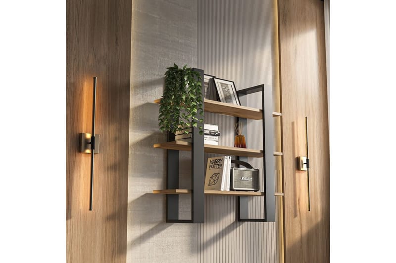 Draven Väggskiva 90x90 cm - Svart/Ek - Hus & renovering - Bygg - Golv, vägg & tak - Golv & väggbeklädnad - Väggskivor