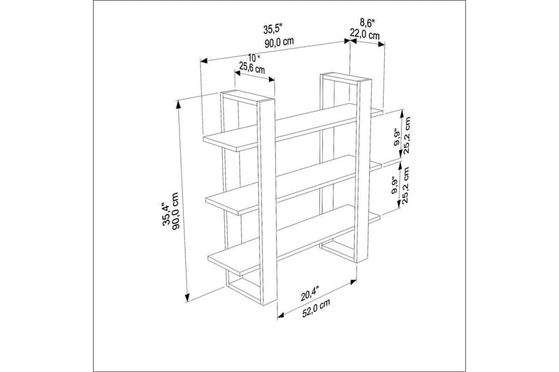 Draven Väggskiva 90x90 cm - Svart/Ek - Förvaring - Hylla - Vägghylla