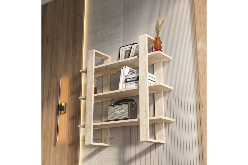 Draven Väggskiva 90x90 cm - Travertine - Förvaring - Hylla - Vägghylla