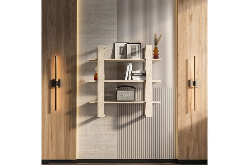 Draven Väggskiva 90x90 cm - Travertine - Förvaring - Hylla - Vägghylla