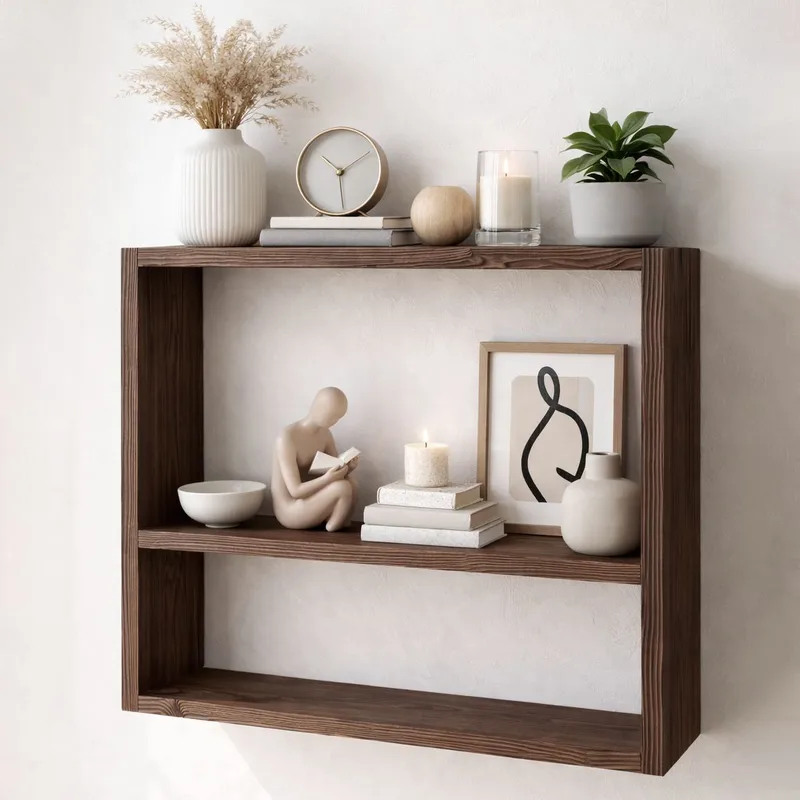 Imoveis Dekorativ vägghylla 50x40x7 cm - Naturligt trä - Hus & renovering - Bygg - Golv, vägg & tak - Golv & väggbeklädnad - Väggskivor