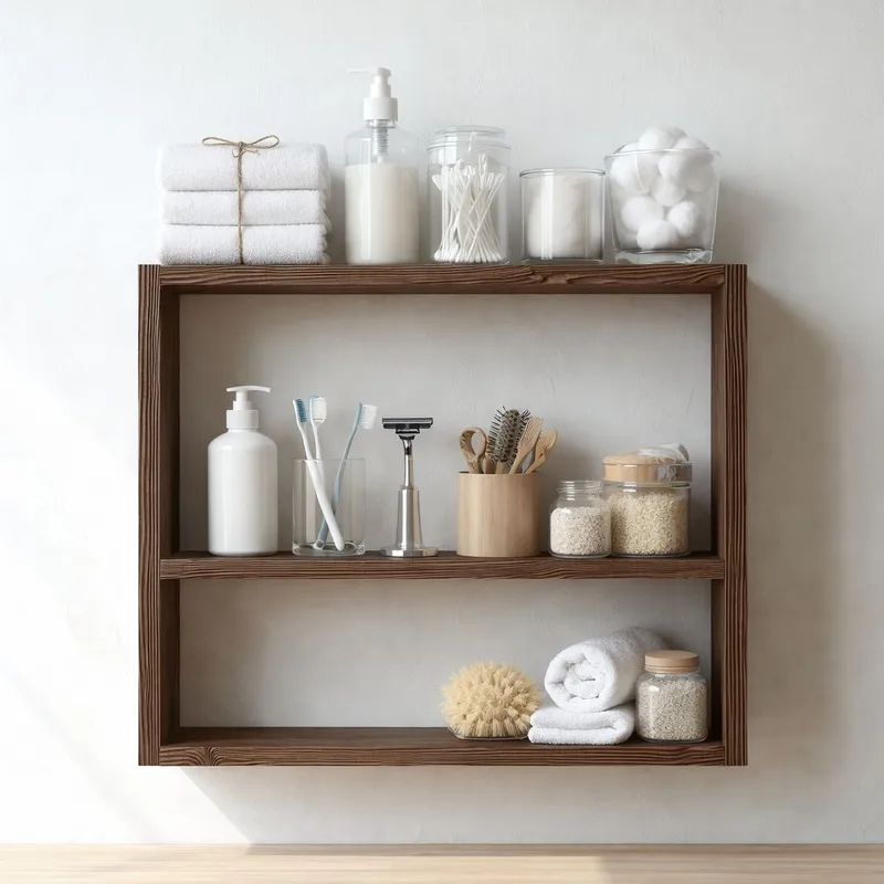 Imoveis Dekorativ vägghylla 50x40x7 cm - Naturligt trä - Hus & renovering - Bygg - Golv, vägg & tak - Golv & väggbeklädnad - Väggskivor