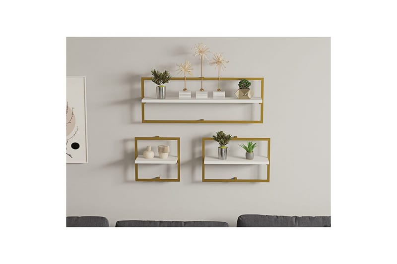 Muroran Väggskiva 80x80 cm - Vit/Guld - Hus & renovering - Bygg - Golv, vägg & tak - Golv & väggbeklädnad - Väggskivor