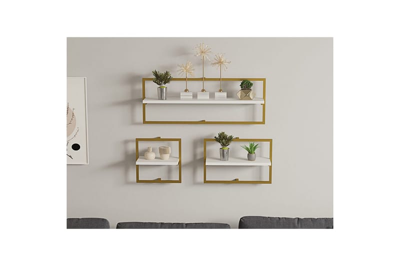 Muroran Väggskiva 80x80 cm - Vit/Guld - Hus & renovering - Bygg - Golv, vägg & tak - Golv & väggbeklädnad - Väggskivor