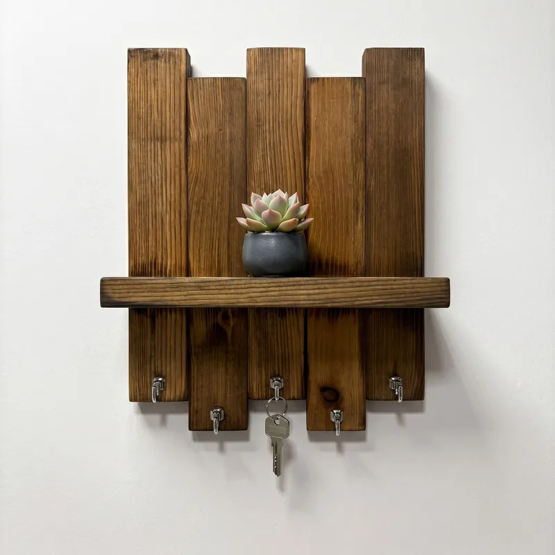 Orlind Dekorativ vägghylla 25x32x9 cm - Valnöt - Hus & renovering - Bygg - Golv, vägg & tak - Golv & väggbeklädnad - Väggskivor