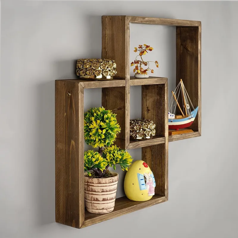 Orlind Dekorativ vägghylla 51x51x9 cm - ek - Hus & renovering - Bygg - Golv, vägg & tak - Golv & väggbeklädnad - Väggskivor
