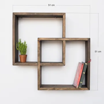 Orlind Dekorativ vägghylla 51x51x9 cm - ek - Hus & renovering - Bygg - Golv, vägg & tak - Golv & väggbeklädnad - Väggskivor