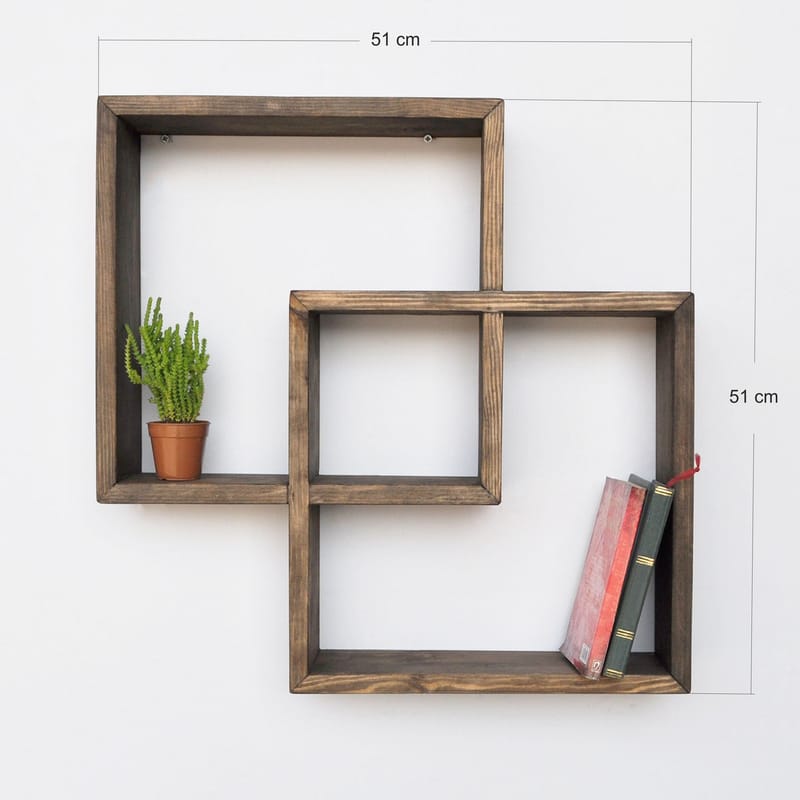 Orlind Dekorativ vägghylla 51x51x9 cm - ek - Hus & renovering - Bygg - Golv, vägg & tak - Golv & väggbeklädnad - Väggskivor