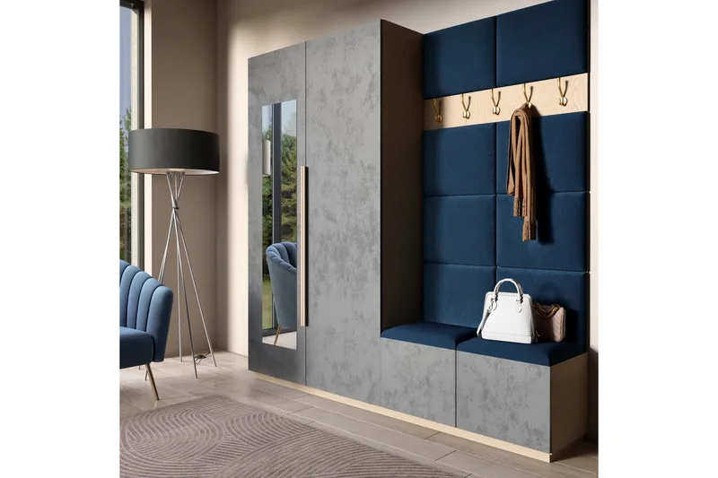 Quadratta Väggskiva 100x200 cm, Blå