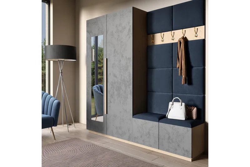 Quadratta Väggskiva 100x200 cm, Mörkgrå