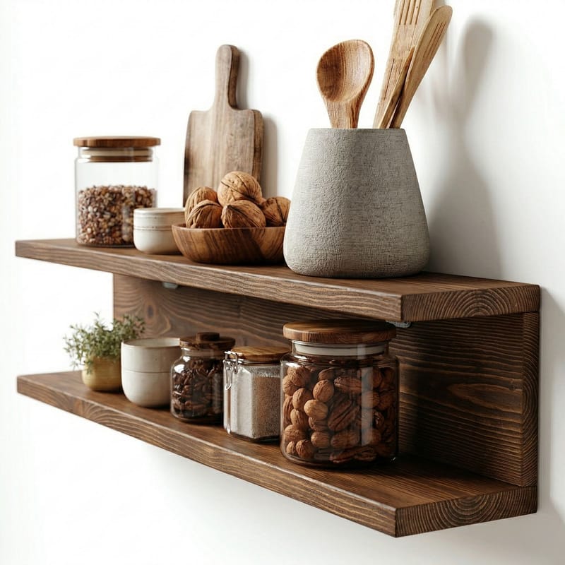 Tervik Dekorativ vägghylla 50x20x14 cm - trä - Hus & renovering - Bygg - Golv, vägg & tak - Golv & väggbeklädnad - Väggskivor