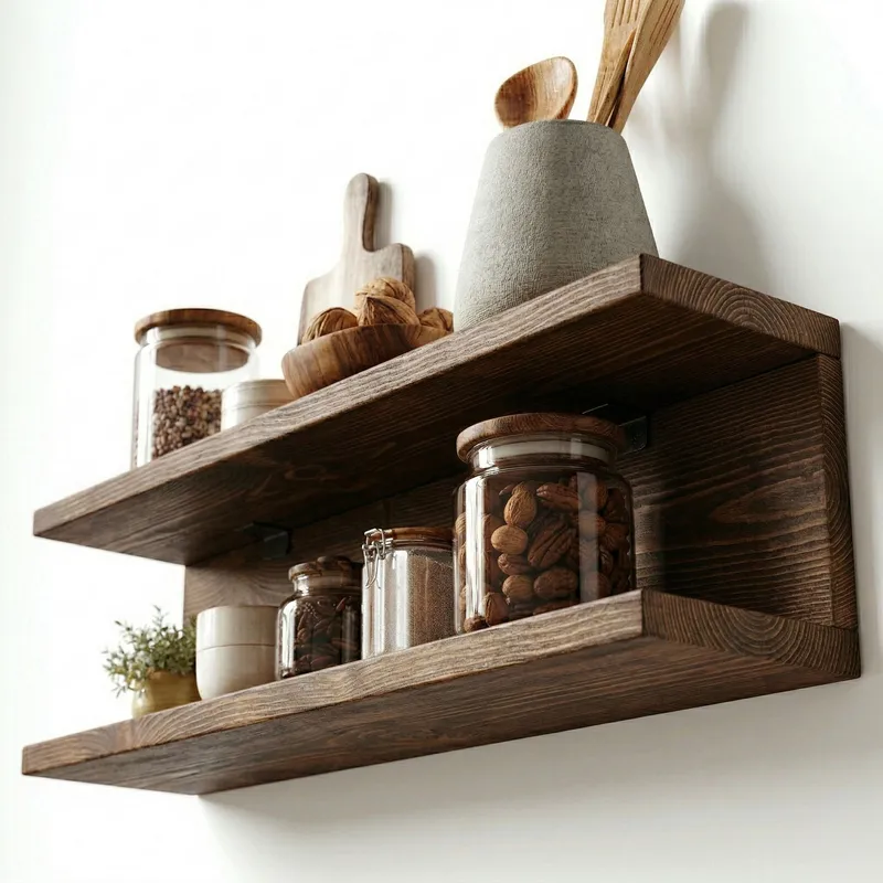 Tervik Dekorativ vägghylla 50x20x14 cm - trä - Hus & renovering - Bygg - Golv, vägg & tak - Golv & väggbeklädnad - Väggskivor
