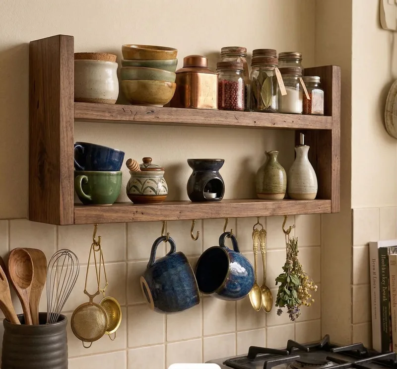 Tervik Dekorativ vägghylla 50x22x7 cm - Trä - Hus & renovering - Bygg - Golv, vägg & tak - Golv & väggbeklädnad - Väggskivor