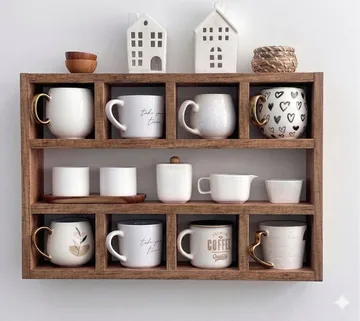 Tervik Dekorativ vägghylla 60x48x9 cm - Naturligt trä - Hus & renovering - Bygg - Golv, vägg & tak - Golv & väggbeklädnad - Väggskivor