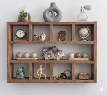 Tervik Dekorativ vägghylla 60x48x9 cm - Naturligt trä - Hus & renovering - Bygg - Golv, vägg & tak - Golv & väggbeklädnad - Väggskivor