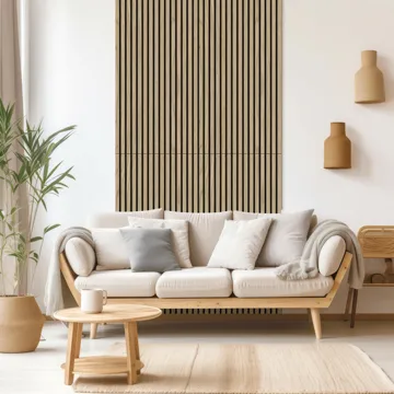 Trälamell akustikpanel| 1200x600x18mm | valnöt | 2-pack - Hus & renovering - Bygg - Golv, vägg & tak - Golv & väggbeklädnad - Väggpanel & panelskiva