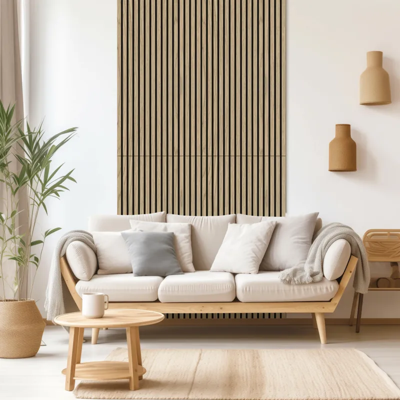 Trälamell akustikpanel| 1200x600x18mm | valnöt | 2-pack - Hus & renovering - Bygg - Golv, vägg & tak - Golv & väggbeklädnad - Väggpanel & panelskiva