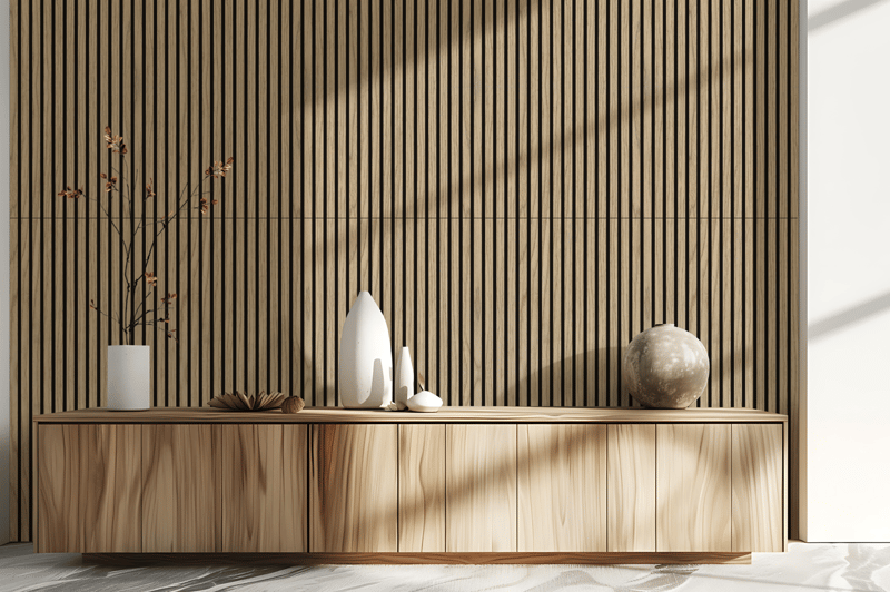 Trälamell akustikpanel| 1200x600x18mm | valnöt | 2-pack - Hus & renovering - Bygg - Golv, vägg & tak - Golv & väggbeklädnad - Väggpanel & panelskiva