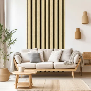 Trälamell Akustikpaneler | 1200x600x18mm | Vit Ek | 2-pack - Hus & renovering - Bygg - Golv, vägg & tak - Golv & väggbeklädnad - Väggpanel & panelskiva