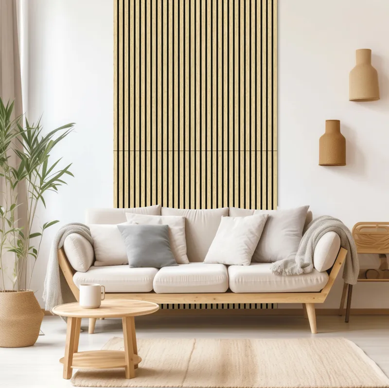 Trälamell Akustikpaneler | 1200x600x18mm | Vit Ek | 2-pack - Hus & renovering - Bygg - Golv, vägg & tak - Golv & väggbeklädnad - Väggpanel & panelskiva