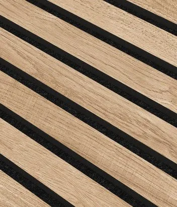 Trälamell akustikpaneler | 2400x600x21mm | Vit ek - Hus & renovering - Bygg - Golv, vägg & tak - Golv & väggbeklädnad - Väggpanel & panelskiva