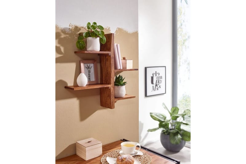 Vägghylla Wohnling Massiv trä träd kant stil väggmonterad flytande träd lantlig stil - Hus & renovering - Bygg - Golv, vägg & tak - Golv & väggbeklädnad - Väggskivor