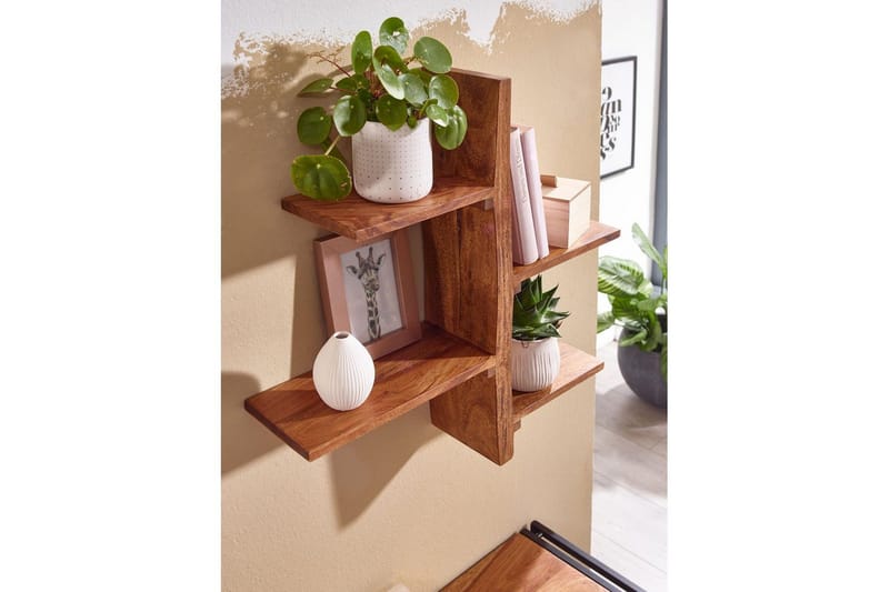 Vägghylla Wohnling Massiv trä träd kant stil väggmonterad flytande träd lantlig stil - Hus & renovering - Bygg - Golv, vägg & tak - Golv & väggbeklädnad - Väggskivor
