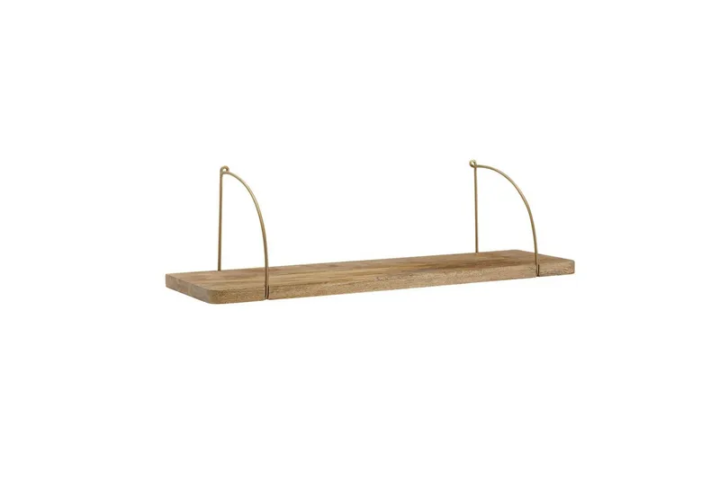 Vägghylla Wohnling massivt trä, metallhänghylla, industriell loftstil 80 cm - 80 cm - Förvaring - Hylla - Vägghylla