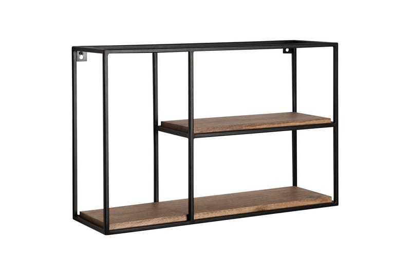 Vägghylla Wohnling Massivt trä metallram väggmonterad industriell, undefined