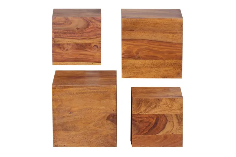 Vägghylla Wohnling Set med 4 massivt trä kub-optik väggmonterad modern, undefined