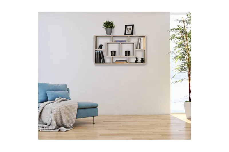 Vägghylla Wohnling PAOLA melaminbelagd MDF, förvaringshylla, väggmonterad, modern stil Sonoma - Sonoma - Förvaring - Hylla - Vägghylla